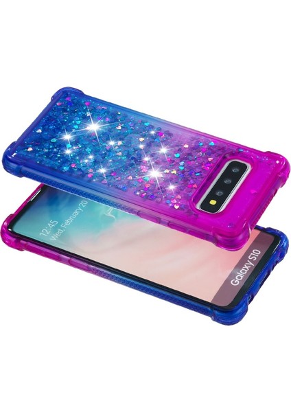 Galaxy S10 Için Gradyan Renkli Parıltılı Dört Köşe Korumalı Tpu Telefon Kılıfı fırsatları