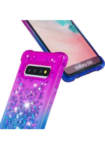 Galaxy S10 Için Gradyan Renkli Parıltılı Dört Köşe Korumalı Tpu Telefon Kılıfı indirimleri