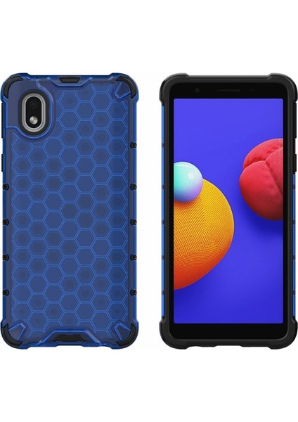 Galaxy A01 Core Için Bal Peteği Desenli Şok Geçirmez Tpu + Pc Telefon Kılıfı