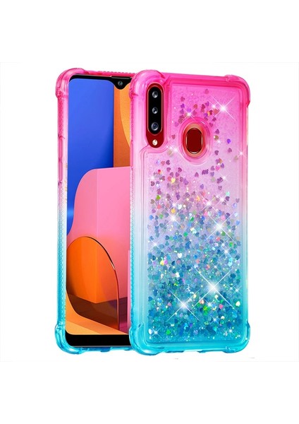 Galaxy A20S Için Gradyan Renkli Parıltılı Dört Köşe Korumalı Tpu Telefon Kılıfı(Yurt Dışından) modelleri
