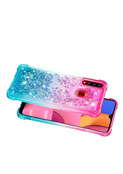 Galaxy A20S Için Gradyan Renkli Parıltılı Dört Köşe Korumalı Tpu Telefon Kılıfı(Yurt Dışından) indirimleri