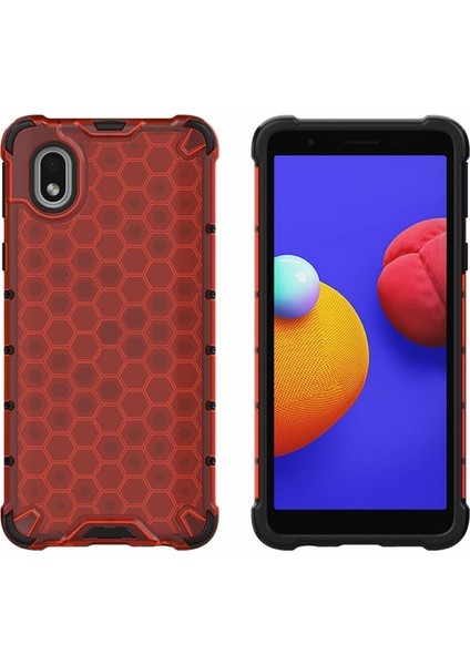 Galaxy A01 Core Için Bal Peteği Desenli Şok Geçirmez Tpu + Pc Telefon Kılıfı