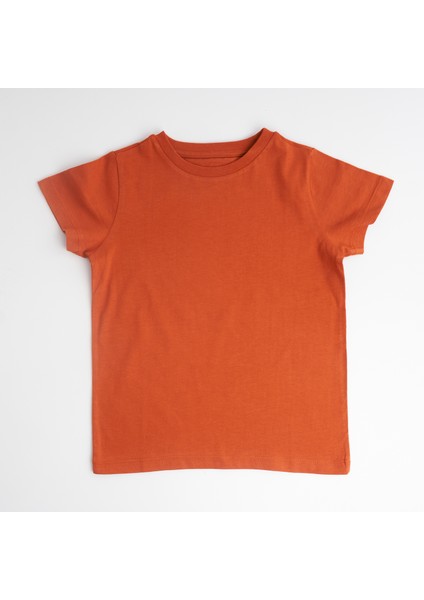 Organik Erkek Çocuk Kısa Kollu T-Shirt - Kiremit fiyatları