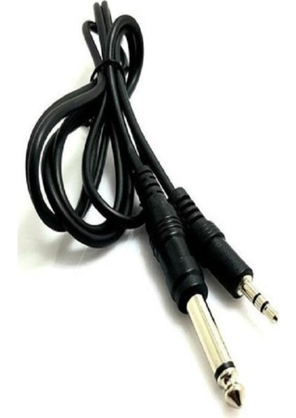 Bilgisayar Amfi Arası Ses Aktarım Kablosu 3.5mm + 6.3 mm Amfi Ses