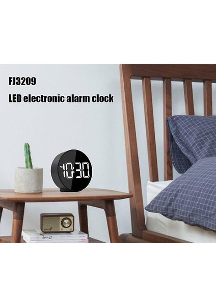 çalar Saat Mini Taşınabilir Led Elektronik Çalar Saat Ses Kontrol Ayna Çalar Saat İle Sıcaklık Ekran Siyah (Yurt Dışından)