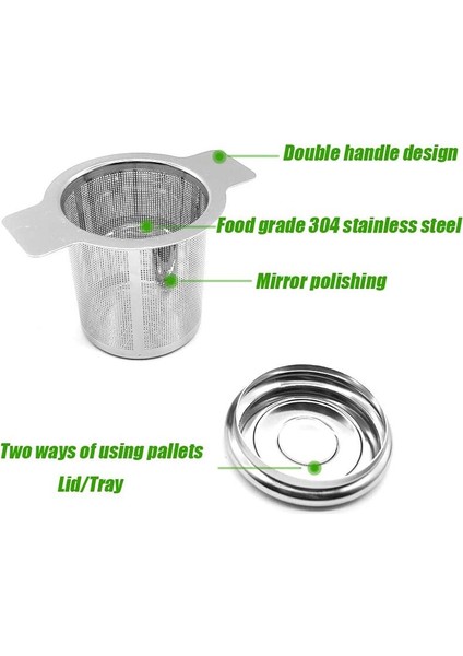 sanlindou Kapaklı Paslanmaz Çelik Çay Süzgeci -Gümüş (Yurt Dışından)