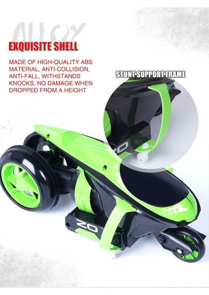 rc Motosiklet Uzaktan Kumanda Arabalar Qf100 2Ch Thunder Drift Motosiklet 360 Derece Sıçrama Bounce Stunt Oyuncaklar Hediye Çocuklar Için Noel (Yeşil) (Yurt Dışından) modelleri