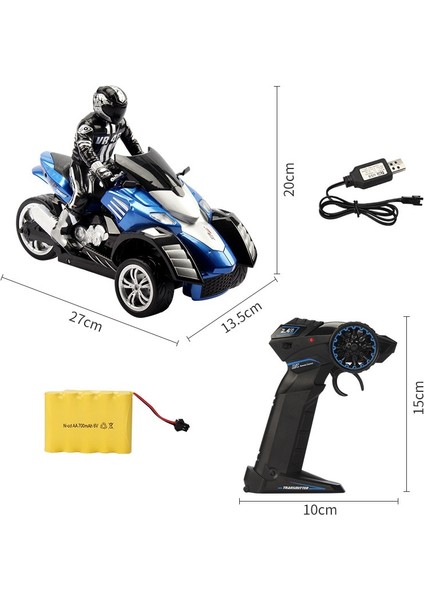 Yeni 25Km / H Yüksek Hızlı Yüksek Simülasyon Rc Motosiklet Uzaktan Kumanda Motosiklet Sürüklenme Araba İle Flaş Led Işık Lastik Dönme Oyuncak (Yeşil) (Yurt Dışından)