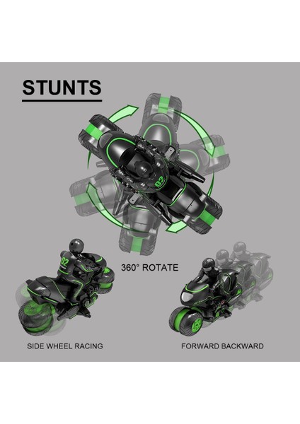 Motosiklet Radyo Uzaktan Kumandalı Oyuncak Arabalar Sürüklenme Yüksek Hızlı Motosiklet Model Kiti Çocuklar Için Stunt (Yeşil) (Yurt Dışından)