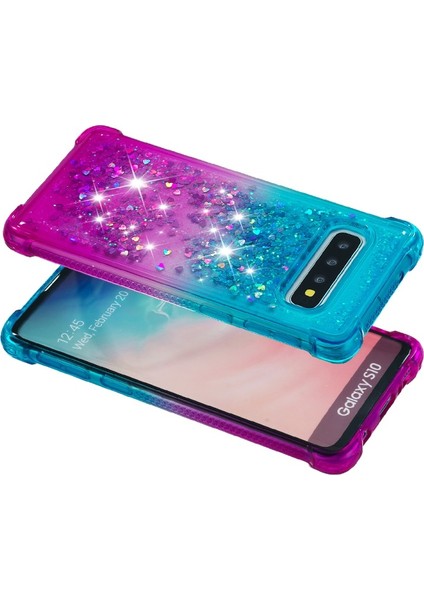 Galaxy S10 Için Gradyan Renkli Parıltılı Dört Köşe Korumalı Tpu Telefon Kılıfı (Yurt Dışından) fırsatları