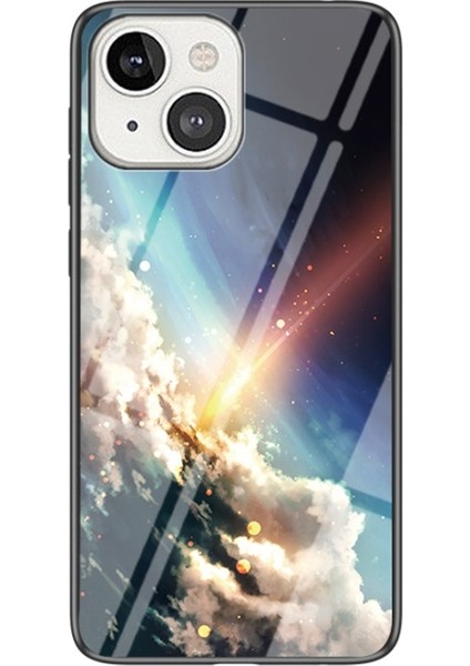 Apple Iphone 13 Mini 5.4 Inç Gökyüzü Desenli Temperli Cam Telefon Kılıfı - Çok Renkli (Yurt Dışından)