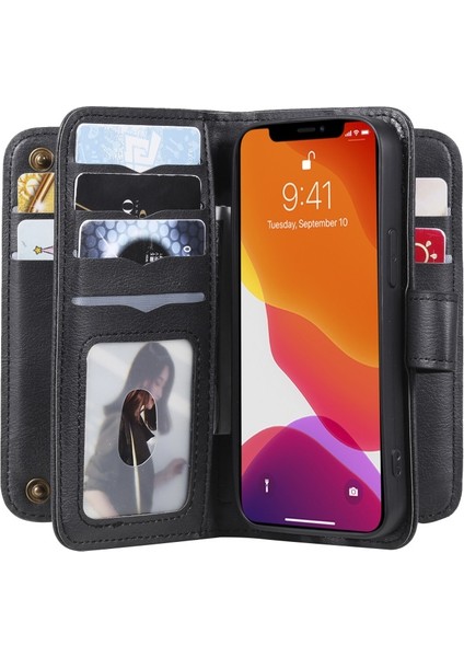 Apple Iphone 13 Mini 5.4 Inç Uyumlu Kart Yuvalı Tpu Telefon Kılıfı - Siyah (Yurt Dışından)