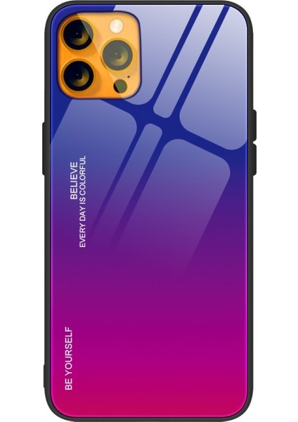 Apple Iphone 13 Mini 5.4 Inç Uyumlu Degrade 9 H Temperli Cam + Tpu Aşınmaya Dayanıklı Hibrit Telefon Kılıfı - Mavi /pembe (Yurt Dışından)