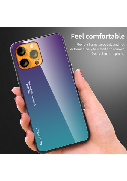 Apple Iphone 13 Mini 5.4 Inç Uyumlu Degrade 9 H Temperli Cam + Tpu Aşınmaya Dayanıklı Hibrit Telefon Kılıfı - Mavi /pembe (Yurt Dışından)
