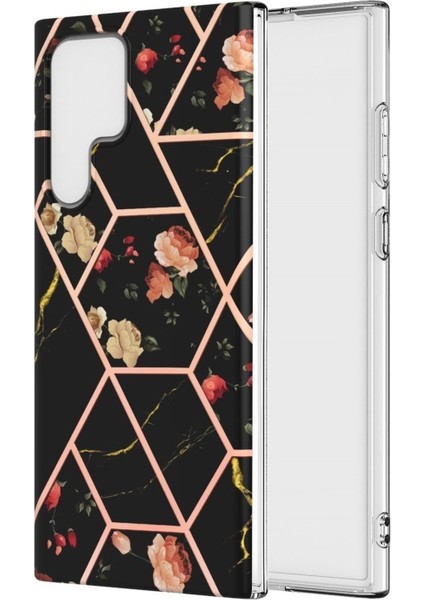 Samsung Galaxy S22 Ultra Için Mermer Desen Baskılı Esnek Yumuşak Tpu Telefon Kılıfı (Yurt Dışından)
