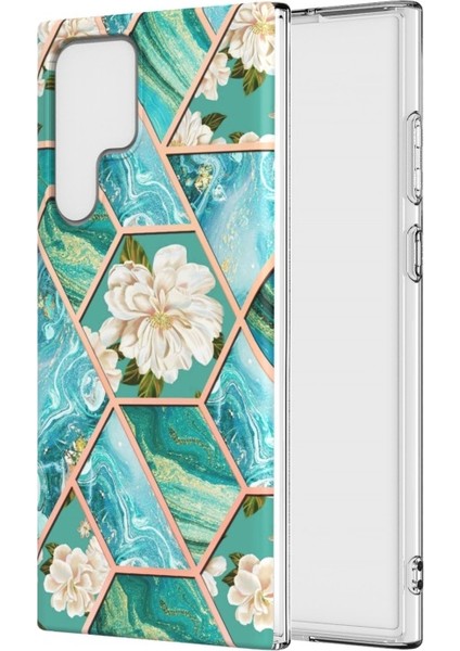 Samsung Galaxy S22 Ultra Için Mermer Desen Baskılı Esnek Yumuşak Tpu Telefon Kılıfı (Yurt Dışından)