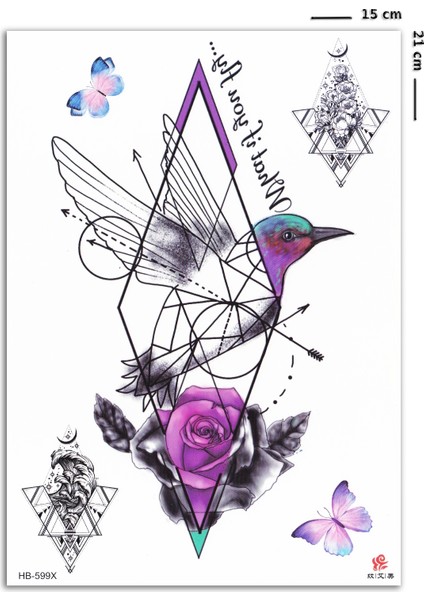 Hummingbird Renkli Geçici Dövme fiyatları