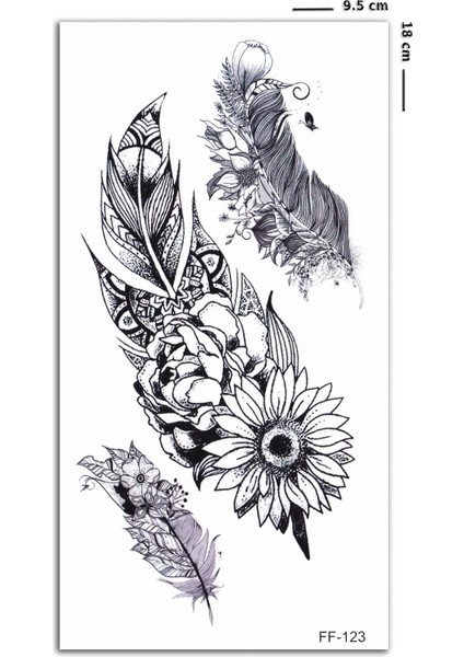 Sunflower Gerçekçi Görünümlü Mandala Dövme