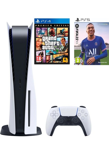 Playstation 5 İthalatçı Garantili + PS5 Fifa 22 + Gta V