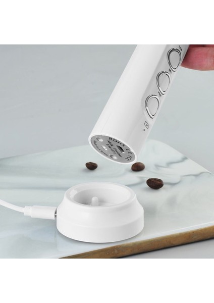 Beyaz Usb Elektrikli Süt Froother 3 Hızlar Cappuccino Kahve Foamer Çırpma Teli El Yumurta Çırpıcı Çikolatalı Latte Içecek Karıştırıcı | Yumurta Çırpıcı (Yurt Dışından)