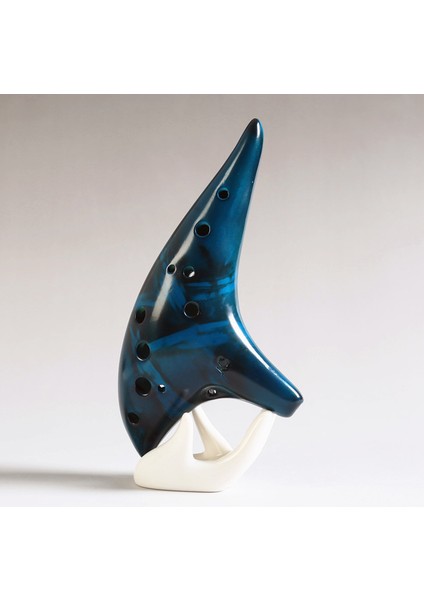 12 Delik Seramik Flüt Ocarina Alto Füme Ocarina Sualtı Müzik Enstrüman Müzik Lover Stil Acemi Enstrüman | Ocarina (Mavi) (Yurt Dışından)