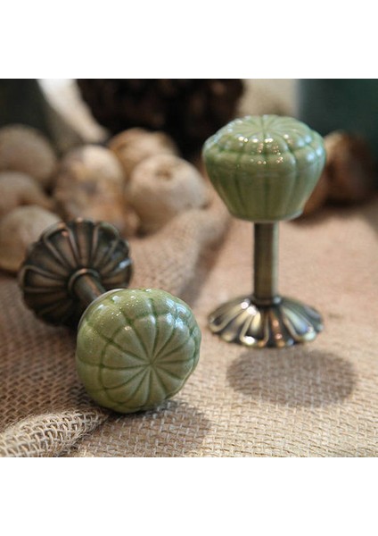 1 Çift Vintage Kabak Dekoratif Kanca Seramik Duvar Kancaları Yeşil Ceket Askıları Rustik Kanca Seramik Perde Kravat Sırtları Kanca | Robe Hooks (Yurt Dışından)