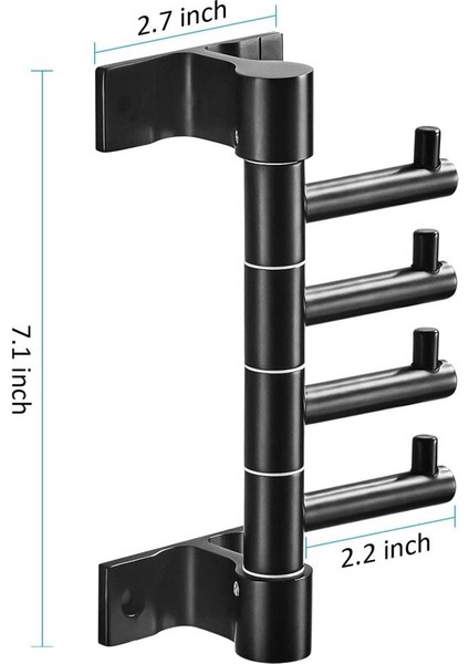 Ağır Duvar Kancaları İle 4 Döner Katlanabilir Arms Havlu Tutucu Tuvalet Döner Depolama Raf Ceket Raf Şapka Hooks Banyo | Robe Hooks (Yurt Dışından)