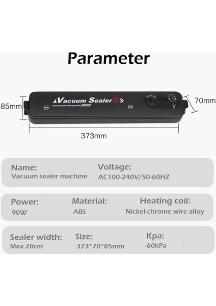 Yeni Yükseltme Vakum Mühürleyen Makinesi Siyah Stil Ab / Abd Plug 220/110 V Ücretsiz Hediye 10 Adet Gıda Vakum Çanta Mutfak Vakum Packer Makinesi | Vakum Gıda Mühürleyenler (Yurt Dışından)