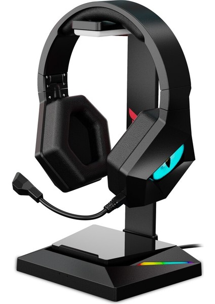Oyun Kulaklık Standı Ve Kablolu Gaming Headset Masası Çift Kulaklık Askı Tabanlı Telefon Tutucu Ve 2 Usb Şarj Işık | Kulaklık Aksesuarları (Yurt Dışından)