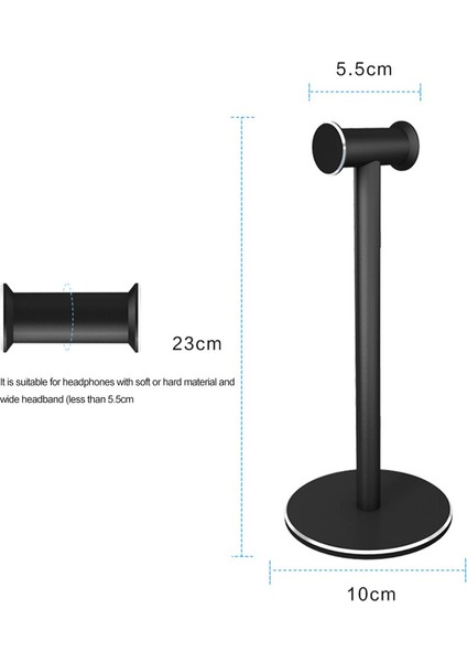 Metal Kulaklıklar Tutucu Alüminyum Alaşım Standı Ayrılabilir Kararlı Braketi W / Kablolu Kablosuz Oyun Kulaklıklar Için Silikon Pad | Kulaklık Aksesuarları (Yurt Dışından) modelleri