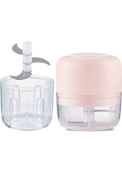Mutfak Mini Gıda Kıyma Usb Şarj Sarımsak Chopper Öğütücü Gadget Triturador Dealimento Cocina (Pembe, 100Ml) (Yurt Dışından)