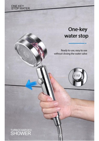 Ayarlanabilir Jet Turboşarjlı Duş 8 K Ayna Sihirli Küçük Bel Su Durdurma Çalkalama Kafa Duş Tasarrufu Su Banyo | Duş Başlıkları (Yurt Dışından) fırsatları