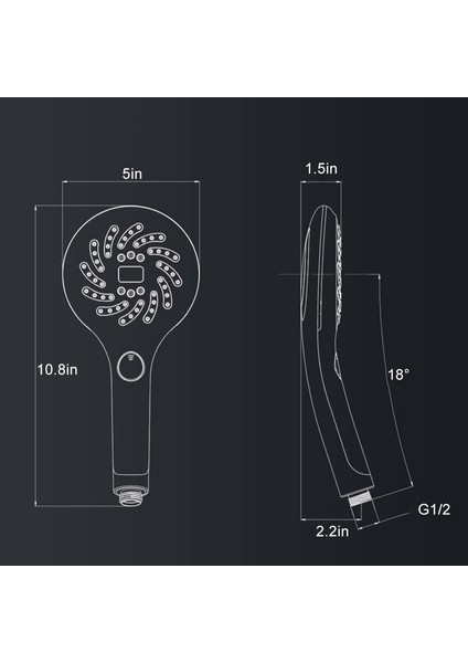 Led Duş Başlığı Dijital Sıcaklık Kontrolü Duş Püskürtücü 3 Modu 3 Renk Kaplama Banyo Yağmurlama Banyo Duş Filtresi Chuveiro | Duş Başlıkları (Yurt Dışından)