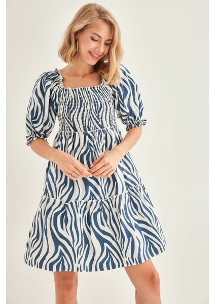 Zebra Desen Gipeli Elbise
