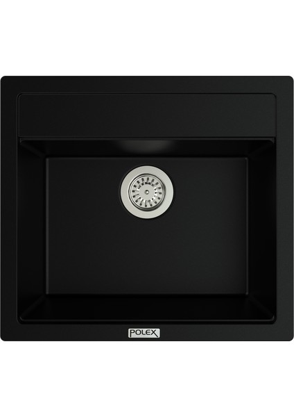 Cristalüx Granit Evye P-08 Siyah Tezgah Altı Ve Tezgah Üstü Kare Mutfak Evyesi 55,5x50cm