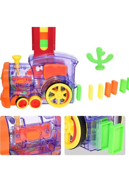 Çocuk Renk Domino Tren, Domino Akıllı Oyuncak, Elektrikli Tren Yapboz Oyunu (Yurt Dışından)