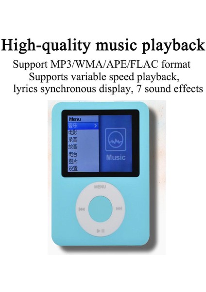 Mini Mp3 Müzik Çalar Yüksek Kalite Taşınabilir Mp3 Radyo Çalar Büyük Bellek İle Fm Radyo Video E Kitap | Mp3 Çalar (16 Gb) (Yurt Dışından)