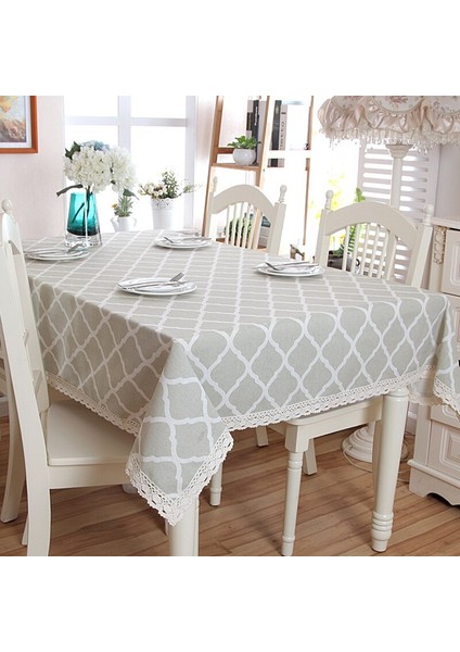Pamuk Keten Masa Örtüsü Basit Dantel Masa Örtüsü Dikdörtgen Sehpa Kapak Yemek Masası Masa Örtüsü Mantel Mesa | Masa Örtüleri (140X140 Cm) (Yurt Dışından)