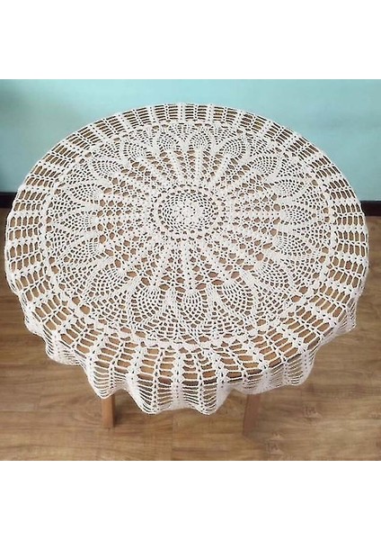 Masa Örtüleri 80 Cm H Yapımı Tığ Yuvarlak Masa Örtüsü Placemat Diy Tığ Işi Masa Örtüsü (Yurt Dışından)