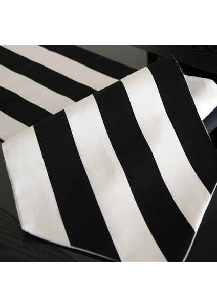 160 Cm Moda Klasik Siyah Ve Beyaz Şerit Masa Koşucu Aile Otel Toz Masa Örtüsü Parti Doğum Günü Düğün Dekorasyon Malzemeleri | Masa Koşucuları (Yurt Dışından) modelleri