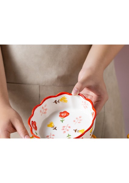 Dantel Ev Seramik Meyve Salatası Kase Özel Iyi Görünümlü Bowl Tatlı Kase Sofra Pirinç Kase | Kaseler (Yurt Dışından) modelleri