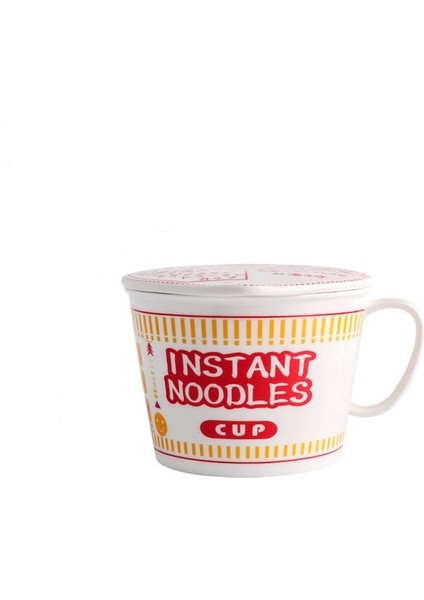 Yaratıcı Seramik Anlık Şehriye Kupası Kase Kapak İle Bento Box Öğrenci Öğle Yemeği Kutusu Anında Noodle Bowl Çorba Kase Seti | Kaseler (Yurt Dışından)