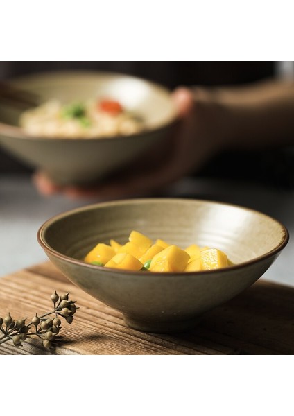 Seramik Noodle Kase Retro Sofra Kase Basit Restoran Ramen Pirinç Salatası Meyve Kase Ev 5 Inç | Kaseler (Yurt Dışından) modelleri