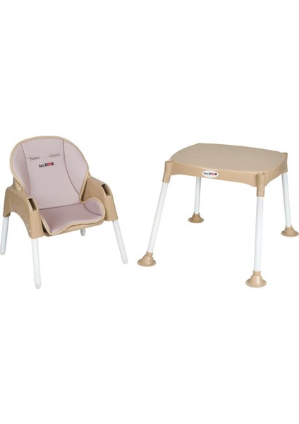 Babydoor & Mama Bambu Çalışma Masalı Pedli Mama Sandalyesi Bej 3 In 1