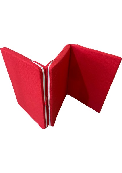 Katlanır Yatak Yer Yatağı Sünger Yatak Tek Kişilik 80 x 180 cm Kırmızı Kırçıllı