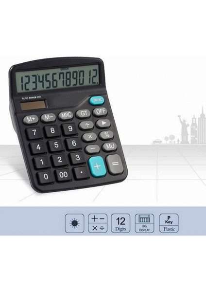 Siyah 12 Hane Büyük Ekran Hesap Makinesi Moda Bilgisayar Finansal Muhasebe | Hesap Etiketleri (Yurt Dışından)