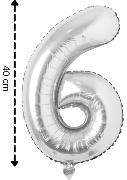 Folyo Balon 6 Rakamı Helyum Balon 40 cm