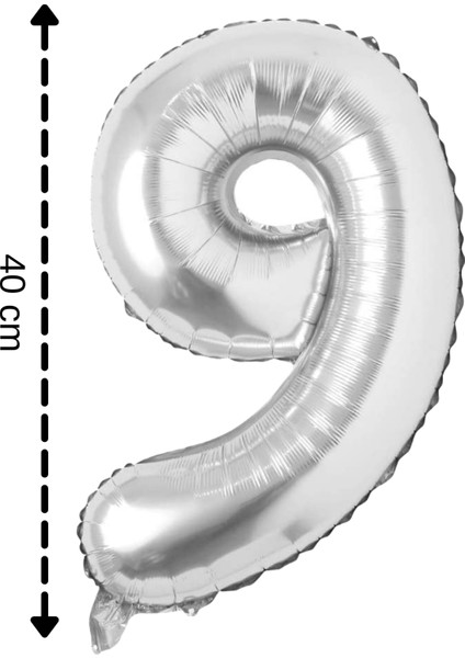 Folyo Balon 9 Rakamı Helyum Balon 40 cm