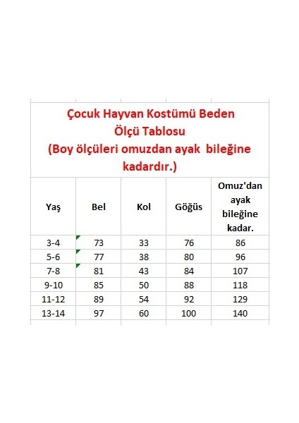 Çocuk Pikachu Hayvan Kostümü