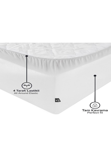 Tekstil Home Tek Kişilik Lastikli Çarşaf Seti 100 x 200 cm Ebat Beyaz Renk Pamuklu